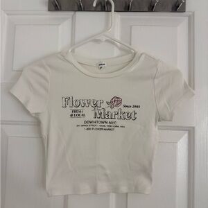 Garage Graphic White Crop Tee